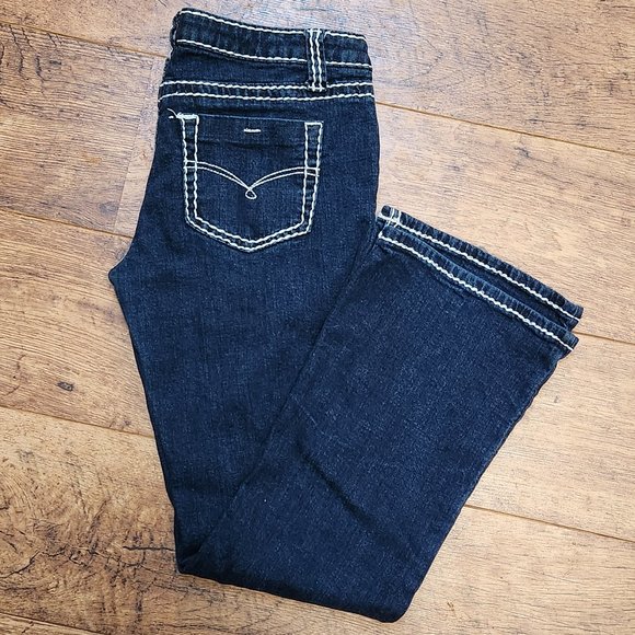 BLUE ASPHALT Boot Cut Flare Leg White Stitching Jeans - Sz 11 Short - NWOT - Picture 3 of 6